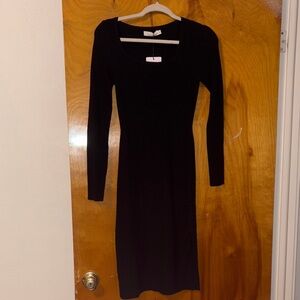 NWT Chic Black Long Sleeve Midi Dress